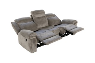 Picture of WINCHESTER Power Reclining Sofa Range (Grey) - 3 Seat with Drop Down Cup Holders & USB Port, Power Socket & Drawer (3RRC)