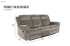 Picture of WINCHESTER Power Reclining Sofa Range (Grey) - 3 Seat with Drop Down Cup Holders & USB Port, Power Socket & Drawer (3RRC)