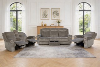 Picture of WINCHESTER Power Reclining Sofa Range (Grey) - 3RRC+2RRC+1R Sofa Set