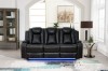 Picture of FAIRWAY Air Leather Dual Motor Reclining Sofa Range with Cup Holders & Storage & Bluetooth Speaker & USB Port, Power Socket & Wireless Charging & LED Lighting (Dark)
