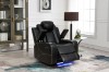 Picture of FAIRWAY Air Leather Dual Motor Reclining Sofa Range with Cup Holders & Storage & Bluetooth Speaker & USB Port, Power Socket & Wireless Charging & LED Lighting (Dark)