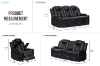Picture of FAIRWAY Air Leather Dual Motor Reclining Sofa Range with Cup Holders & Storage & Bluetooth Speaker & USB Port, Power Socket & Wireless Charging & LED Lighting (Dark)