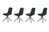 Picture of MARMURA 5PC 1.8M Sintered Stone Top Dining Table & 360° Swivel Dark Chairs Set