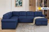 Picture of MERITON Sectional Sofa/Pull-Out Sofa Bed with Storage Chaise (Blue)