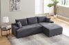 Picture of ASHFORD Fabric Sectional Compressed Sofa (Grey) - Chaise Facing Right