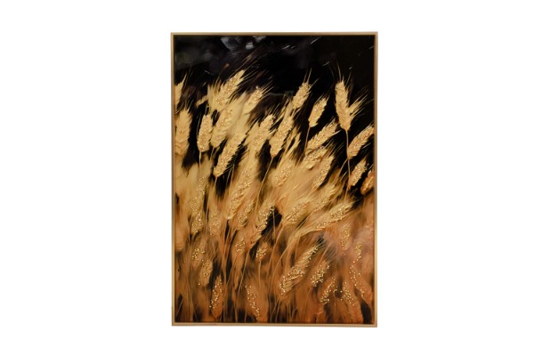 Picture of 357-004 Decorative Wall Art with Golden Frame (40×60cm) - Wheat Ear
