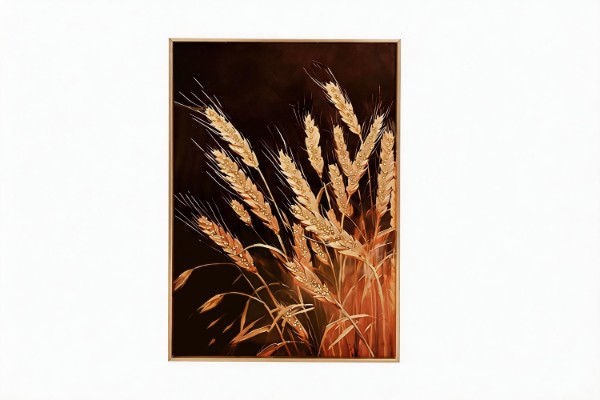 Picture of 357-006 Decorative Wall Art with Golden Frame (40×60cm) - Wheat Ear