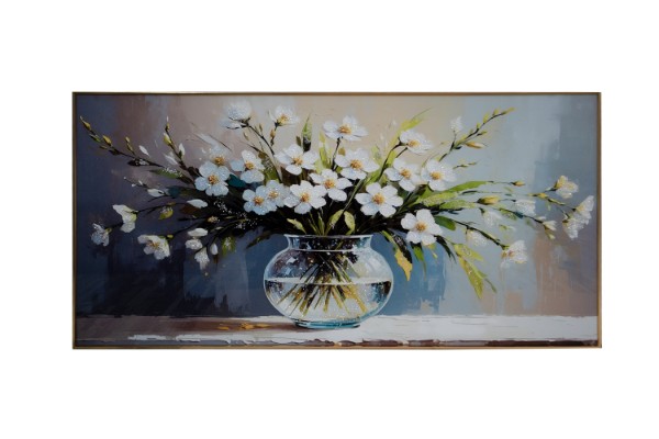 Picture of 357-010 Decorative Wall Art with Golden Frame (120x60cm) - Bouquet 