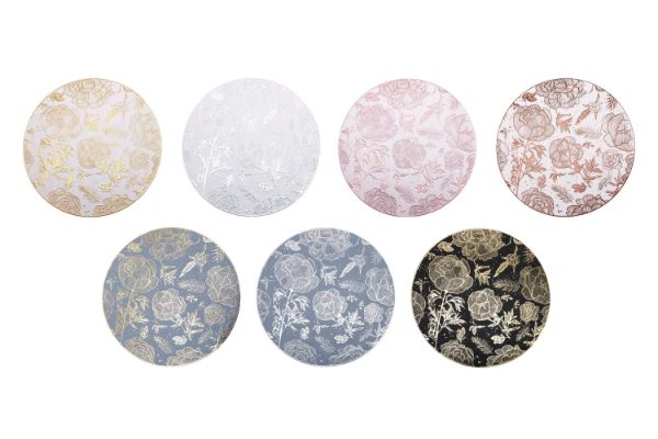 Picture of 371-006/007/008/009/010/011/012 Peony Placemat with White/Blue/Black Base 38CM