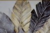 Picture of 357-018 Decorative Wall Art with Golden Frame (50x70cm) - Leaves