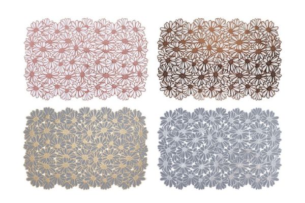 Picture of 371-028 Chrysanthemum Placemat in Blue & Gold