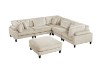 Picture of VIANNA Corduroy Sectional Modular Sofa Range (Beige) - 6PC Big Combo Set