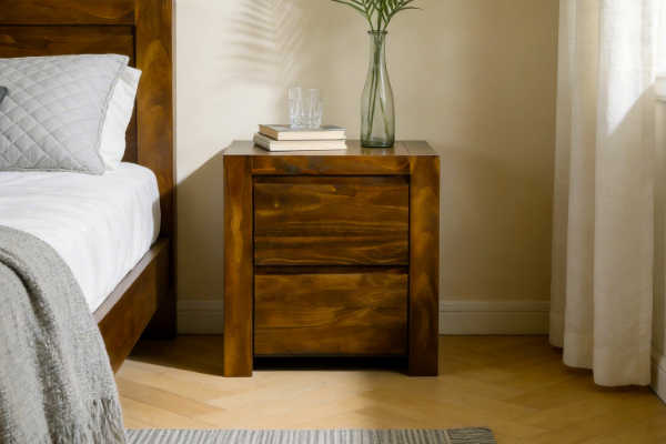 Picture of MALAGA 2-Drawer Bedside Table (Walnut)