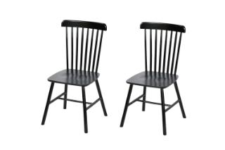 Picture of WINDSOR Solid Wood Dining Chair (Black) - 2 Chairs in 1 Carton