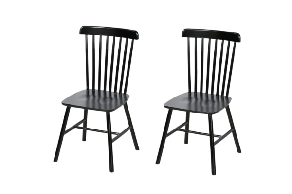 Picture of WINDSOR Solid Wood Dining Chair (Black) - 2 Chairs in 1 Carton