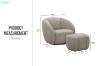 Picture of EMERY 360° Swivel Armchair/Sofa Lounge Chair with Ottoman