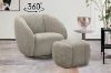Picture of EMERY 360° Swivel Armchair/Sofa Lounge Chair with Ottoman
