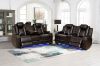Picture of FAIRWAY Air Leather Dual Motor Reclining Sofa Range (Brown) - 3RRC+2RRC+1R Sofa Set