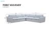 Picture of SPLENDOR Feather-Filled Fabric Modular Corner Sofa (Grey)