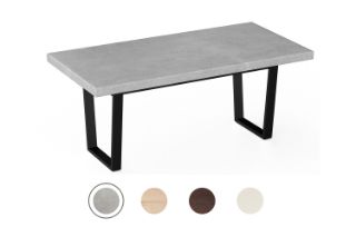 Picture of SYNERGYPLUS Dining Table with Trapezoid Metal Legs (Cement Grey) - 180x90