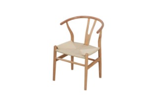 Picture of WISHBONE Solid Beech Wood Y Replica Chair (Natural Frame-Beige Seat) - Each