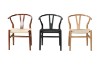 Picture of WISHBONE Solid Beech Wood Y Replica Chair (Natural Frame-Beige Seat) - 2 Chairs in 1 Carton
