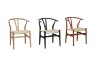 Picture of WISHBONE Solid Beech Wood Y Replica Chair (Natural Frame-Beige Seat) - 2 Chairs in 1 Carton