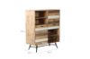 Picture of [FLOOR MODEL CLEARANCE]  LEAMAN 125x100cm Solid Acacia Wood Display Cabinet
