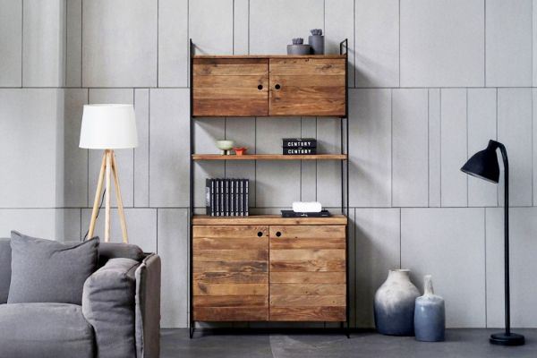Picture of [FLOOR MODEL CLEARANCE] ELMORE Reclaimed Pine Wood Cabinet Shelf/Display Cabinet (190x100cm)