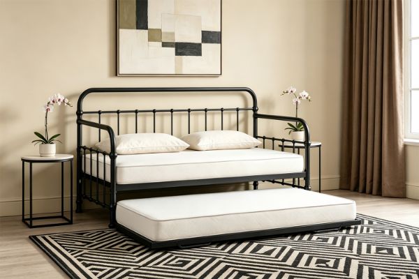 Picture of LIRA Metal Daybed Frame with Pull-Out Trundle