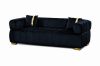 Picture of VEGAS Chesterfield Velvet  Sofa (Black)  - 3 Seater