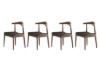 Picture of HORN Solid Wood Frame Dining Chair with Black Cushion (Walnut) - 4 Chairs in 1 Carton