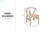 Picture of WISHBONE Solid Beech Wood Y Replica Chair (Natural Frame-Beige Seat) - 49x57x75