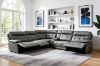 Picture of SOMNIX Air Leather Manual Reclining Sectional Sofa with Storage Console & Cup Holders & USB & Type-C Ports (Charcaol)
