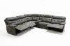 Picture of SOMNIX Air Leather Manual Reclining Sectional Sofa with Storage Console & Cup Holders & USB & Type-C Ports (Charcaol)