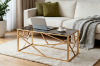 Picture of CLIO Rectangle Grey Glass with Golden Legs Coffee Table