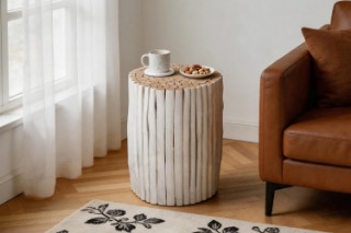 Picture of PRELUDE Teak Log Round Side Table/Stool - Small Size (38x50)