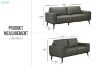 Picture of RHETT 3/2 Seater 100% Genuine Leather Sofa Range with Solid Wood Platform Base (Muted Green) - 3 Seater