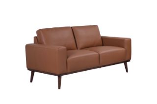 Picture of RHETT 3/2 Seater 100% Genuine Leather Sofa Range with Solid Wood Platform Base (Brown) - 2 Seater