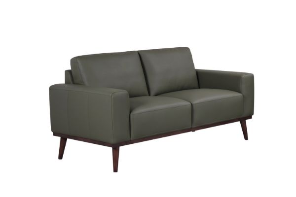 Picture of RHETT 3/2 Seater 100% Genuine Leather Sofa Range with Solid Wood Platform Base (Muted Green) - 2 Seater