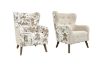 Picture of LUNORA Beige Accent Armchair/Sofa Chair with Floral Inner Seat