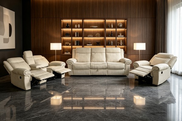 Picture of WINCHESTER Power Reclining Sofa Range with Console & Cup Holders & USB Port, Power Socket & Drawer (Beige)
