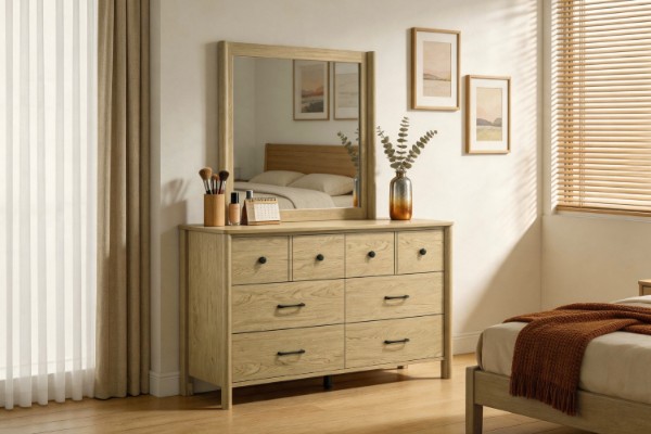 Picture of BECKETT 6-Drawer Dresser with Mirror