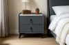 Picture of CUBA 2-Drawer Sintered Stone Top Bedside Table (Dark Grey)