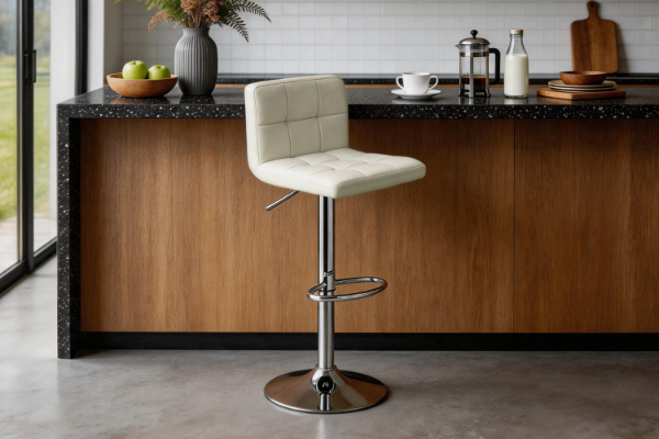 Picture of AKALI Adjustable Swivel Gas Lift Bar Stool (Beige)