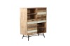 Picture of [FLOOR MODEL CLEARANCE]  LEAMAN 125x100cm Solid Acacia Wood Display Cabinet