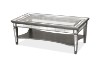 Picture of [FLOOR MODEL CLEARANCE] PALLIE Tempered Glass Top Segmented Mirror Coffee Table (122×61x47cm) 