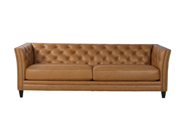 Picture of   [FLOOR MODEL CLEARANCE]VICTOR Tuxedo Style Full 100% Genuine Leather 4 Seater Sofa (Brown)