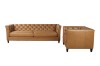 Picture of   [FLOOR MODEL CLEARANCE]VICTOR Tuxedo Style Full 100% Genuine Leather 4 Seater Sofa (Brown)