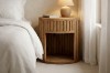 Picture of RILMOND Reclaimed Pine Wood Oval Bedside Table with Open Shelf